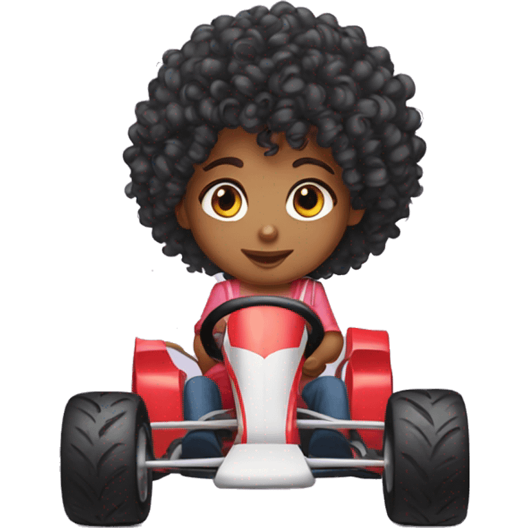 Go kart Indian curly hair emoji