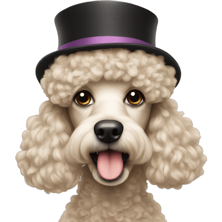 poodle with hat emoji