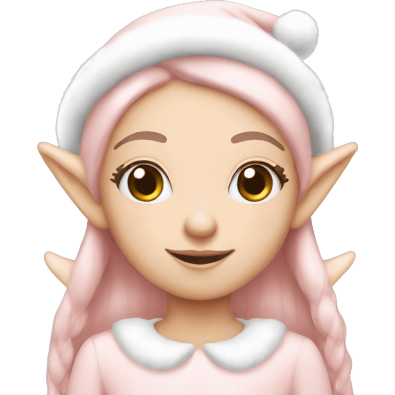 pale pink christmas mood elf emoji