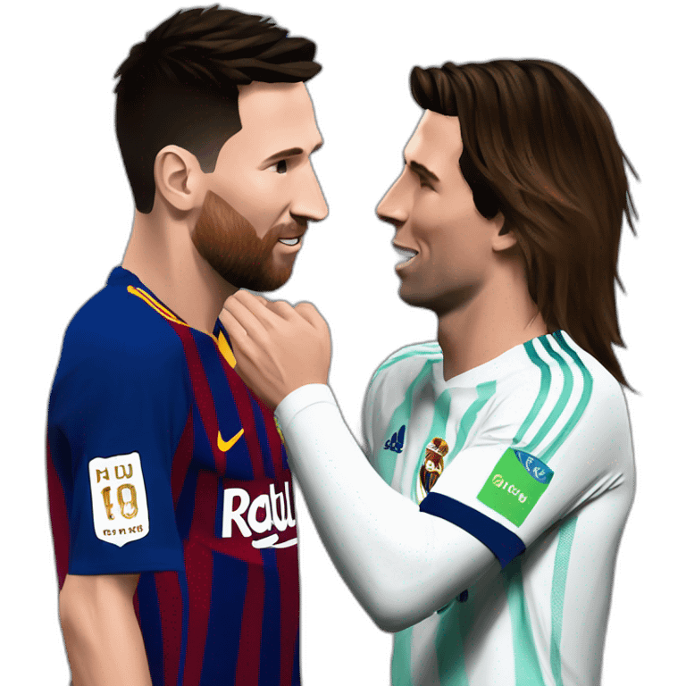 Messi qui fait un bisou à Ronaldo emoji