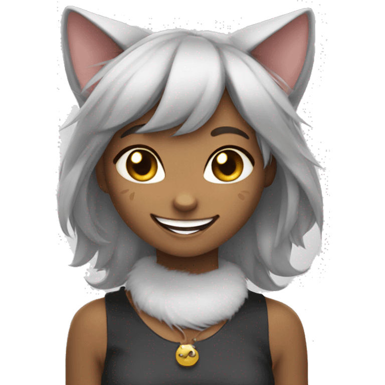 cat girl smile emoji