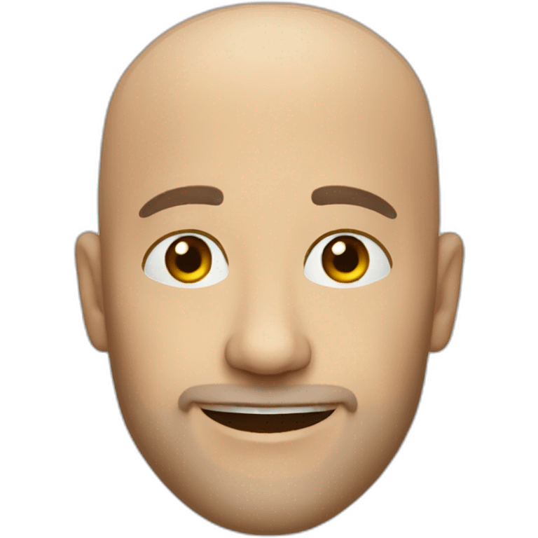 bald man without glasses with beard smiling emoji