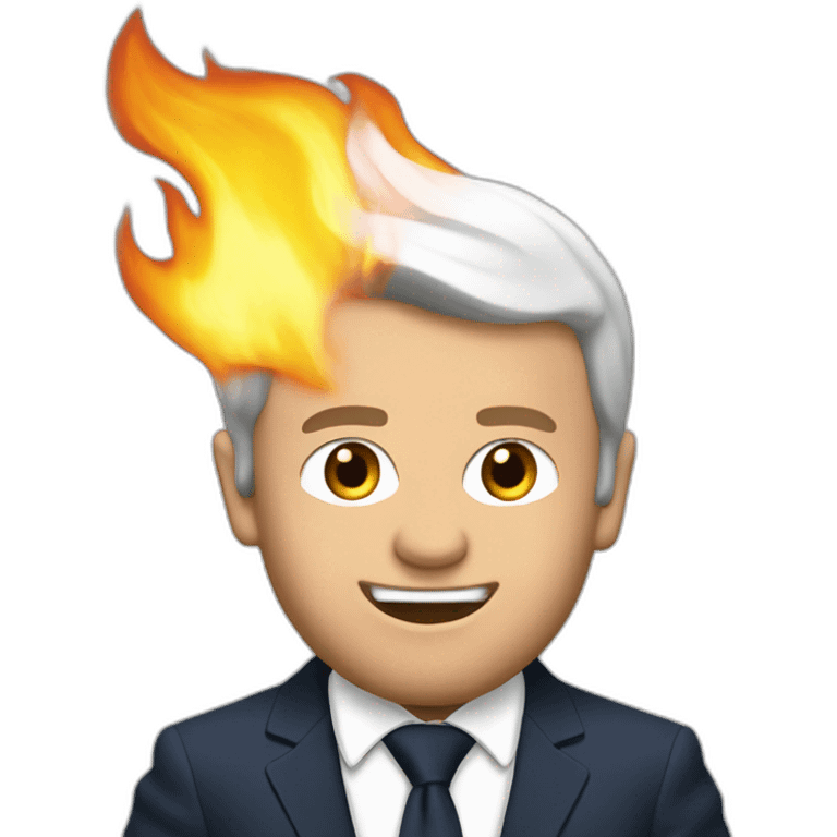 macron burning emoji