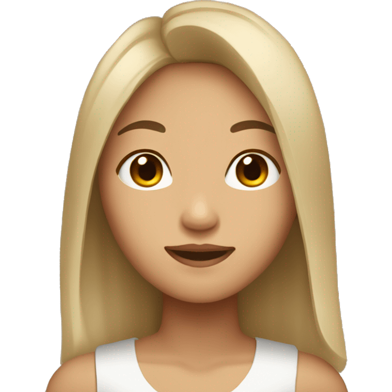 slightly tan Asian girl with shouder-length dark brown hair emoji