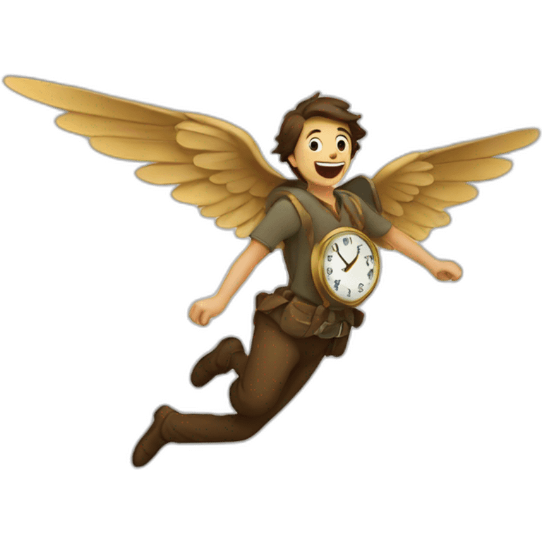 Flying clock emoji