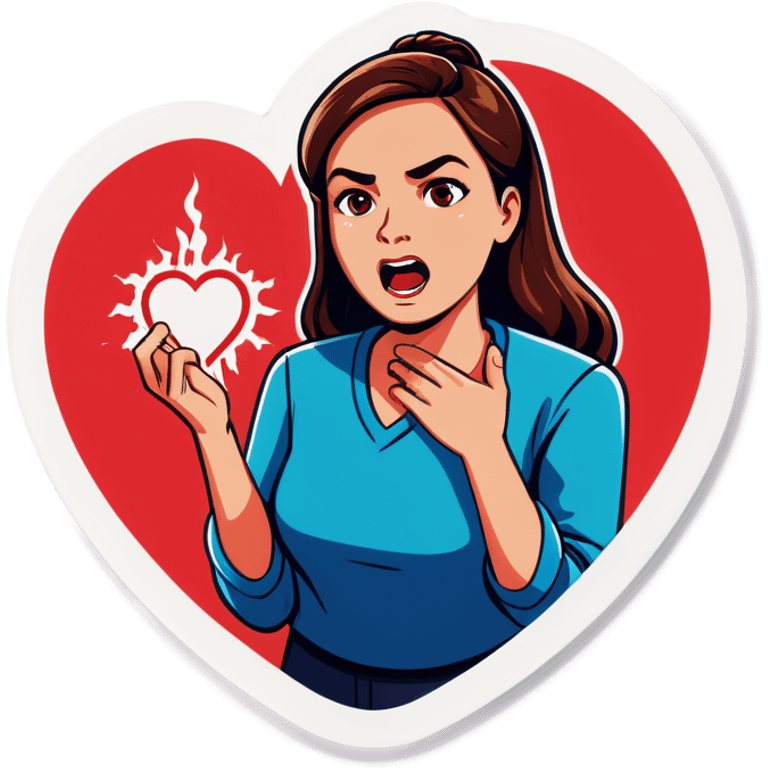 Woman having a heart attack  emoji