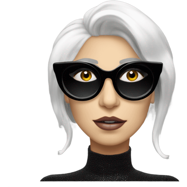 Lady gaga chromatica black glasses  emoji