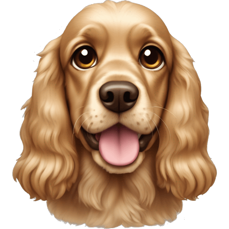 English cocker spaniel golden color with brown eyes  emoji