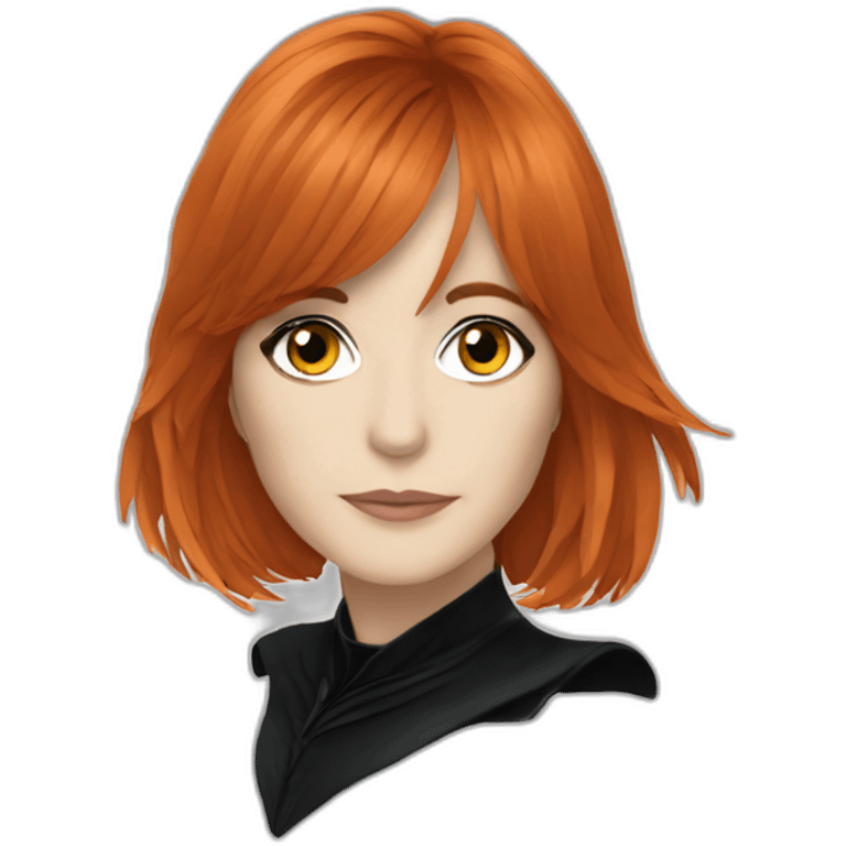 Mylène Farmer with black wings emoji