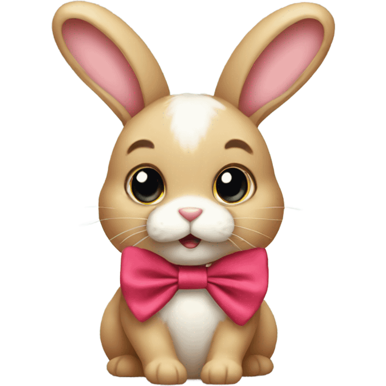 Bunny wearing a bow emoji