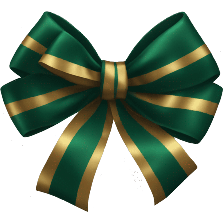 Dark green and dark gold bow emoji