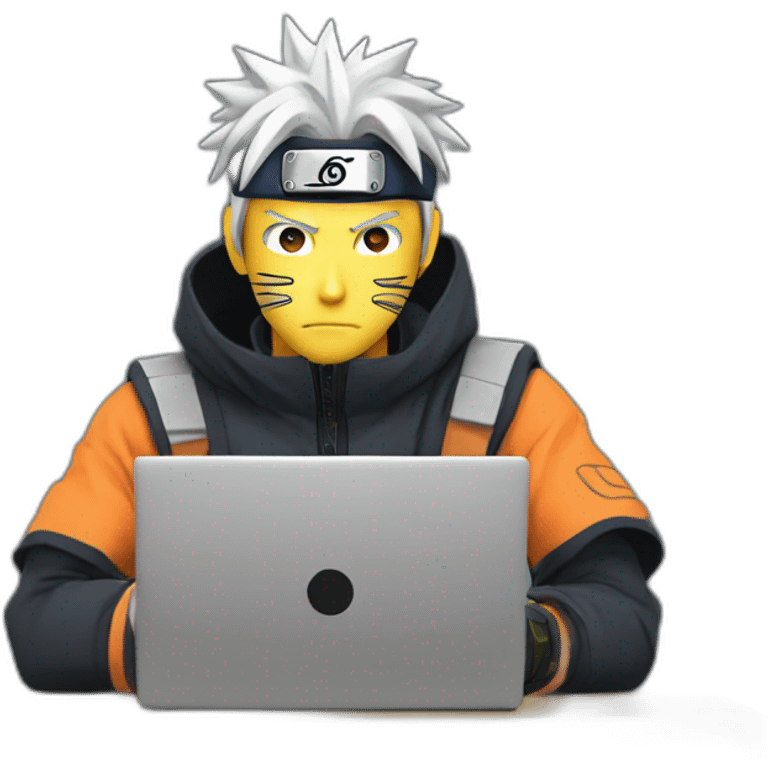 naruto coding with laptop emoji