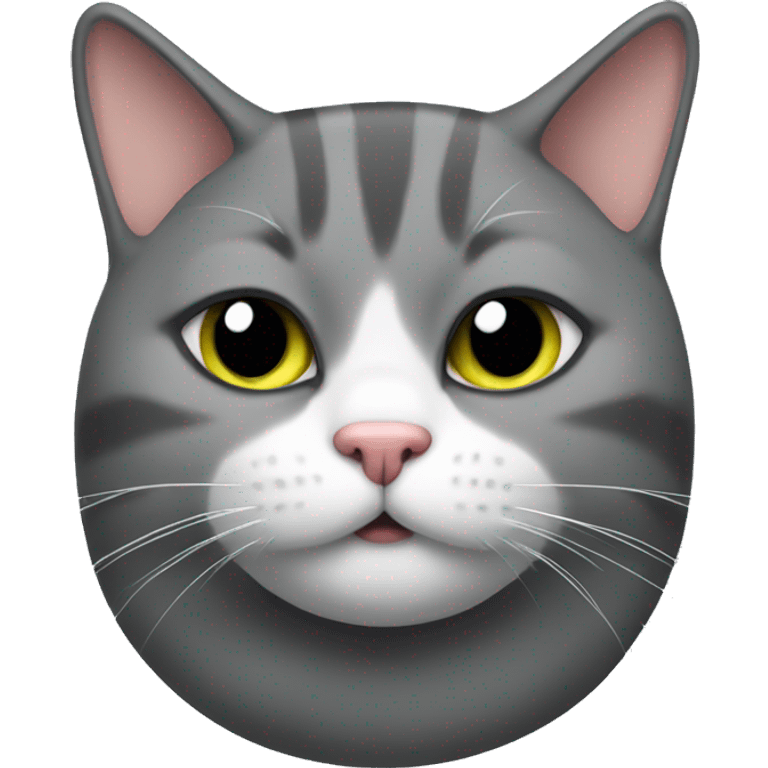 Cat gray fat emoji