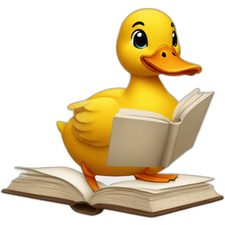 duck reading a book emoji