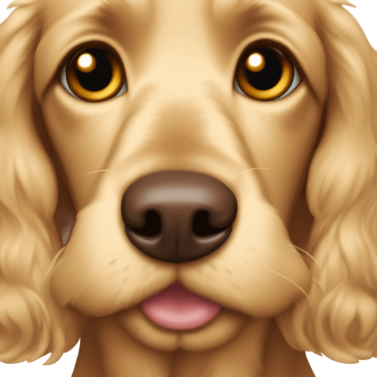 Blonde cocker spaniel Brown n'ose smiling emoji