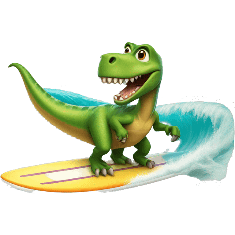 Dinosaur riding surfboard  emoji