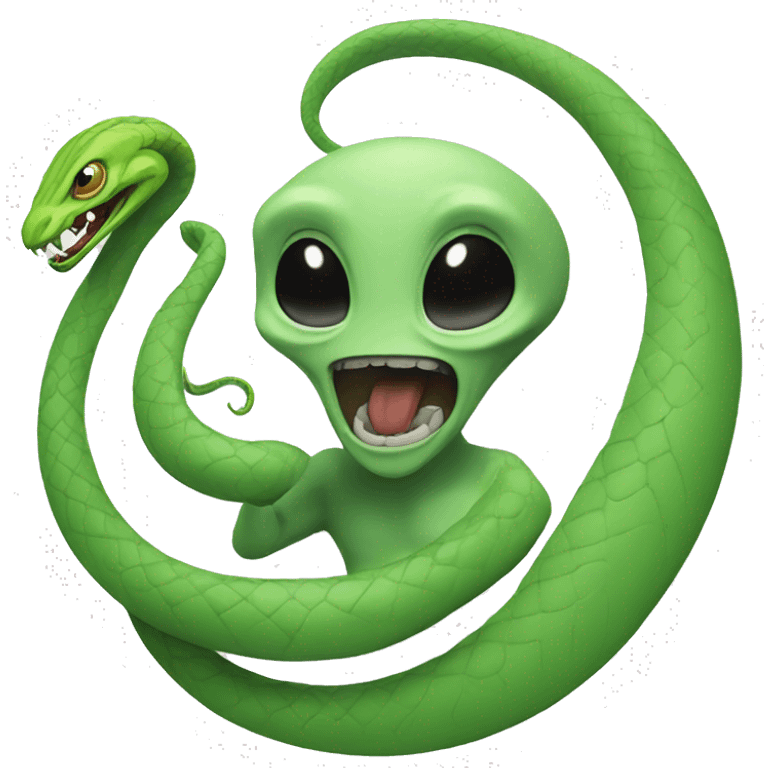 Alien With a snake emoji