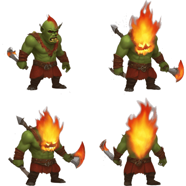 diablo orc male halloween fire fantasy emoji