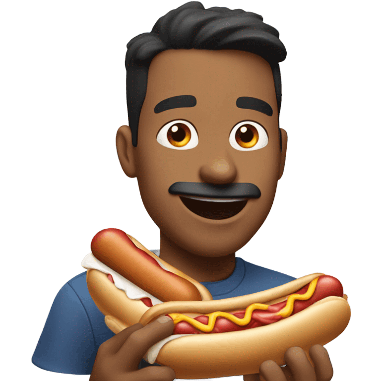 Andres eating a hotdog emoji