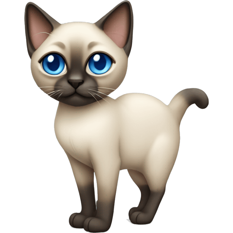 Full body siamese cat with blue eyes emoji