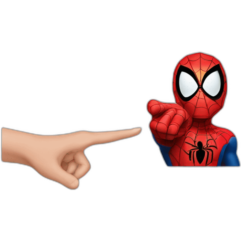 wanda pointing finger at spiderman emoji