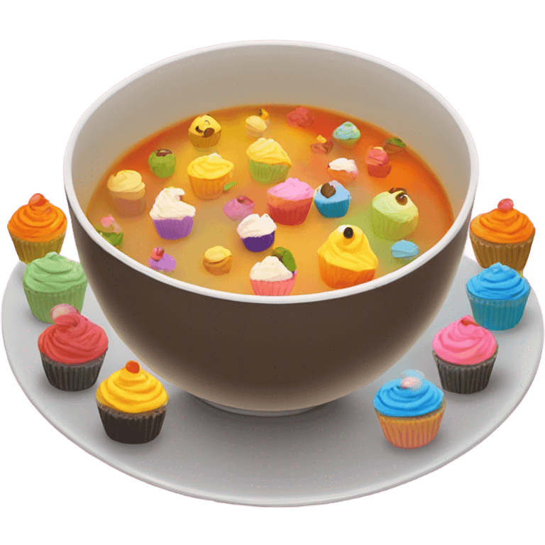 Soup with cupcakes emoji