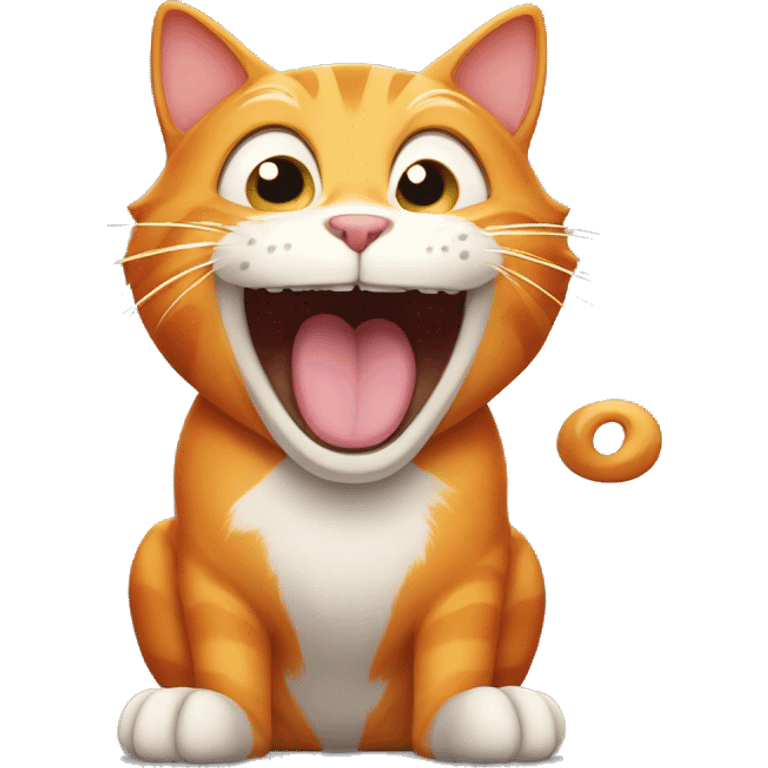 orange cat laughing out loud with tear and open mouth  emoji