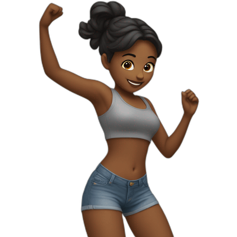 Girl dancing booty emoji