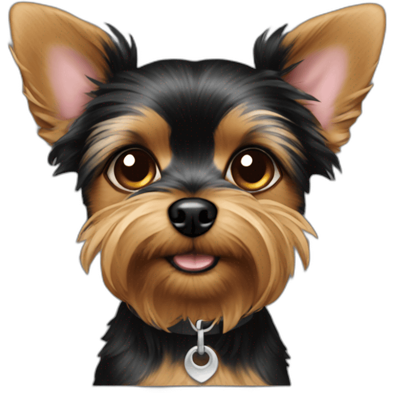 Dog chorkie black cutted ear emoji