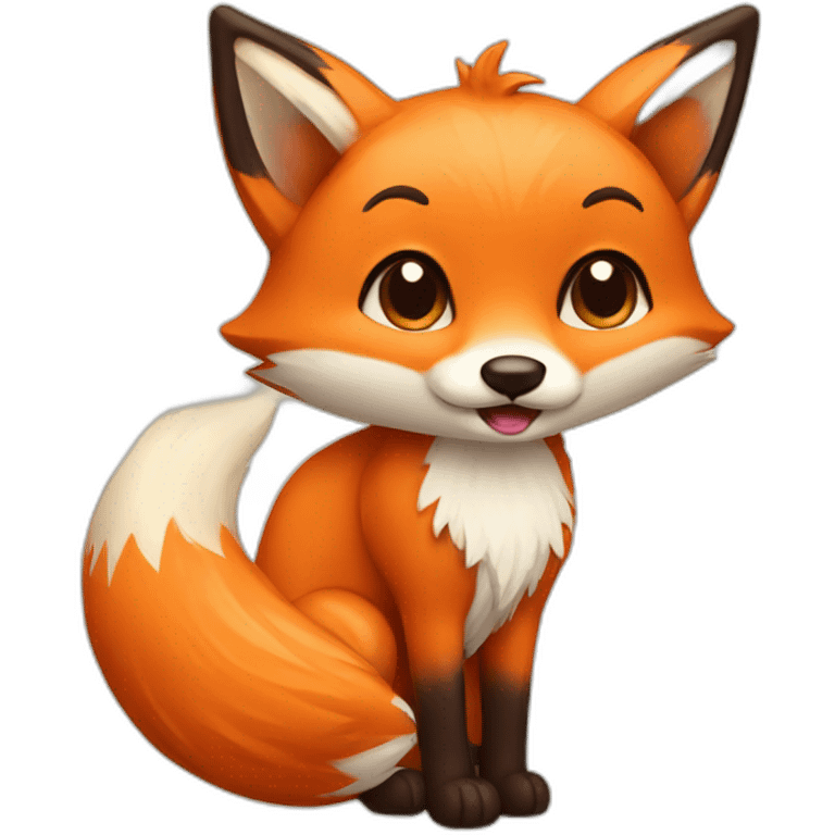 Fox with peach emoji