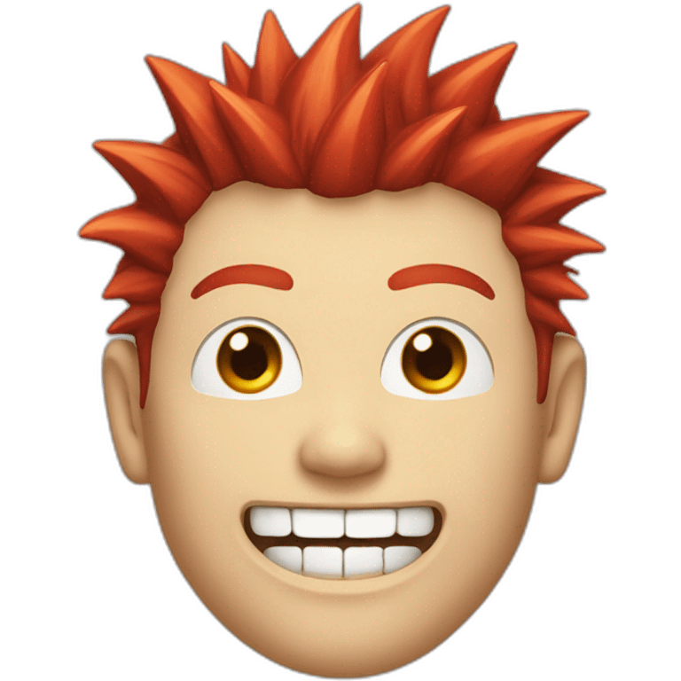 japanese-red-spiked-haired-guy, sharp-teeth emoji