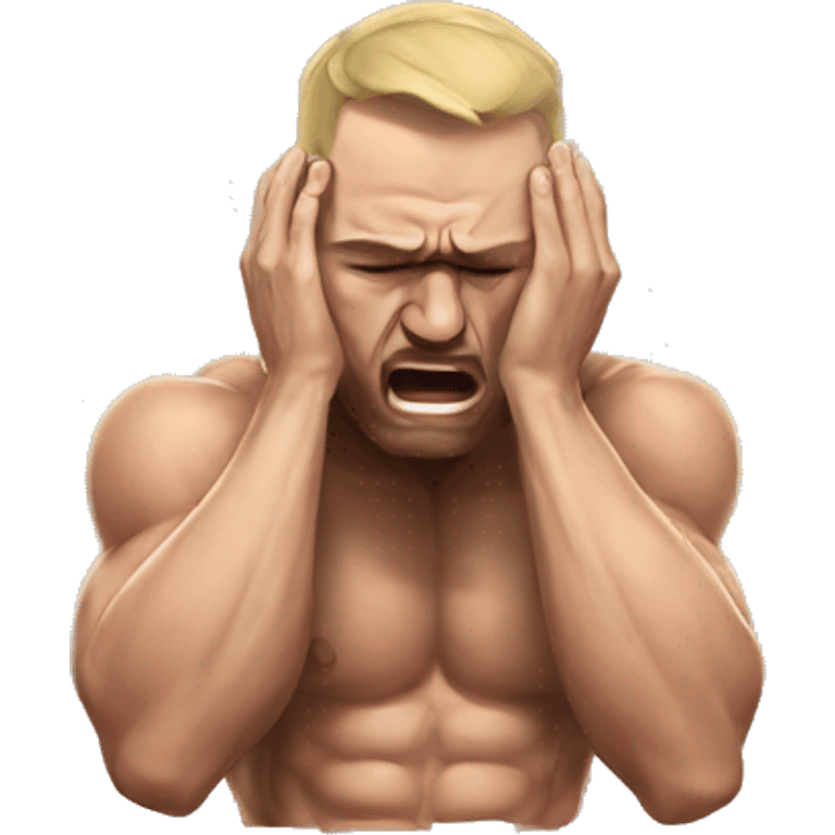 mma fighter holding his head in pain emoji