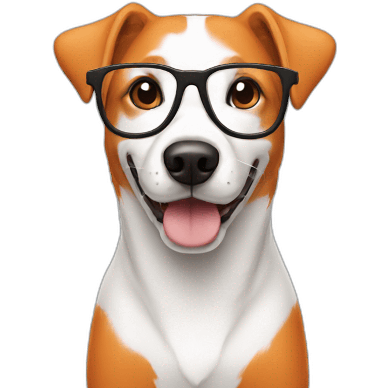 an orange and white dog with glasses emoji