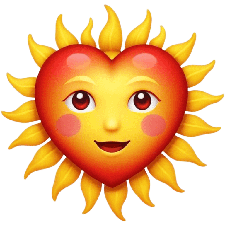 Heart-shaped sun closeup emoji