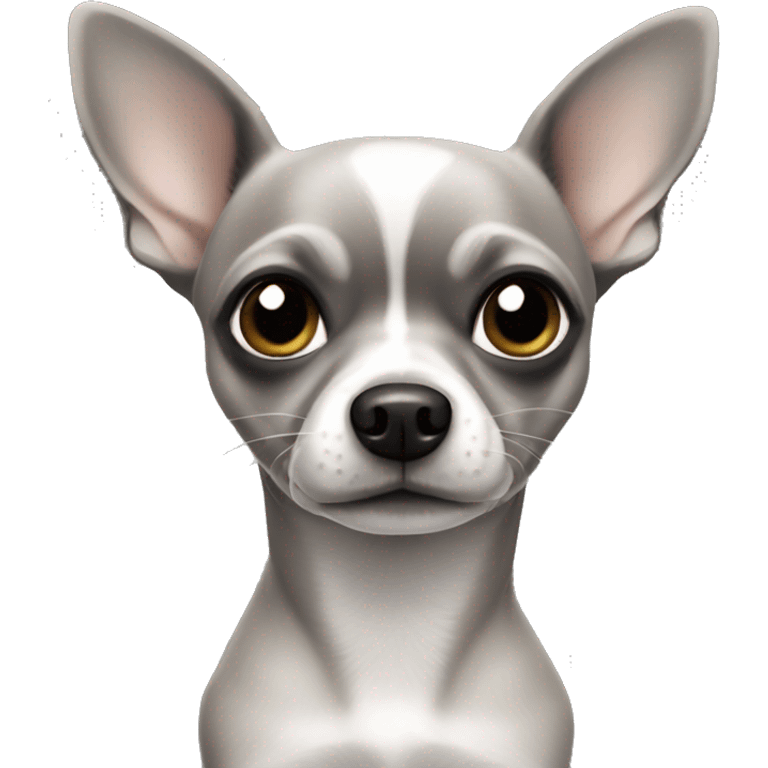 Grey chihuahua black nose emoji