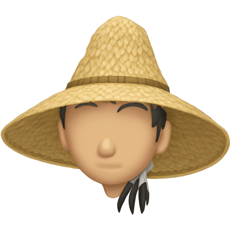 Rice-picking hat emoji