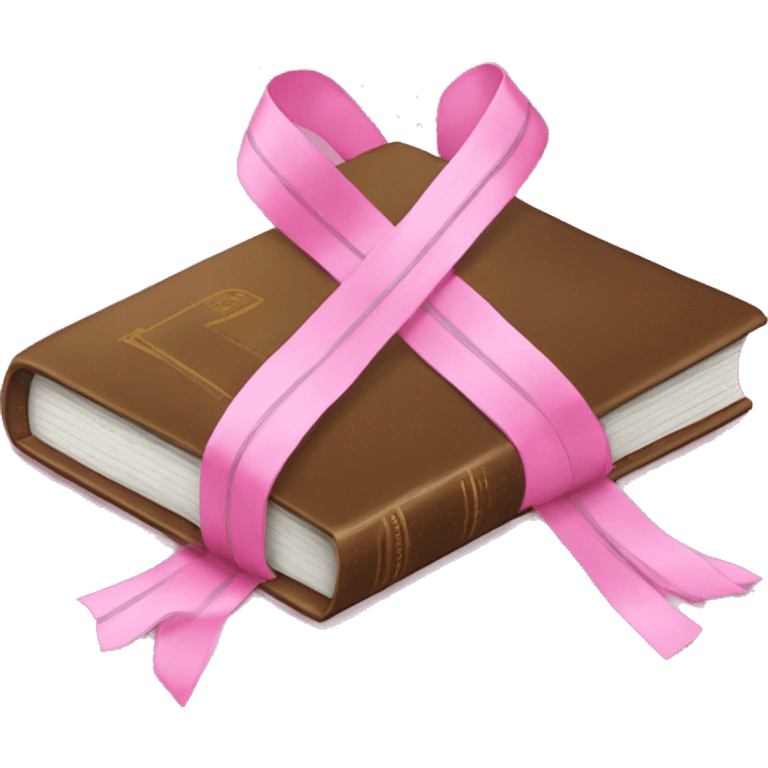 A closed law book with pink ribbons tied around it emoji