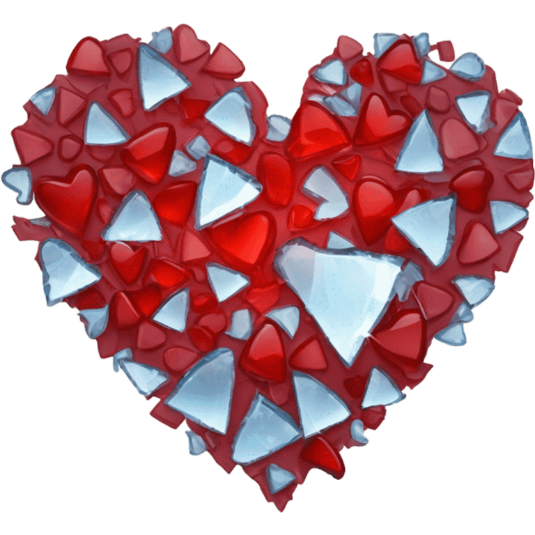 broken glass red heart full of broken glass emoji