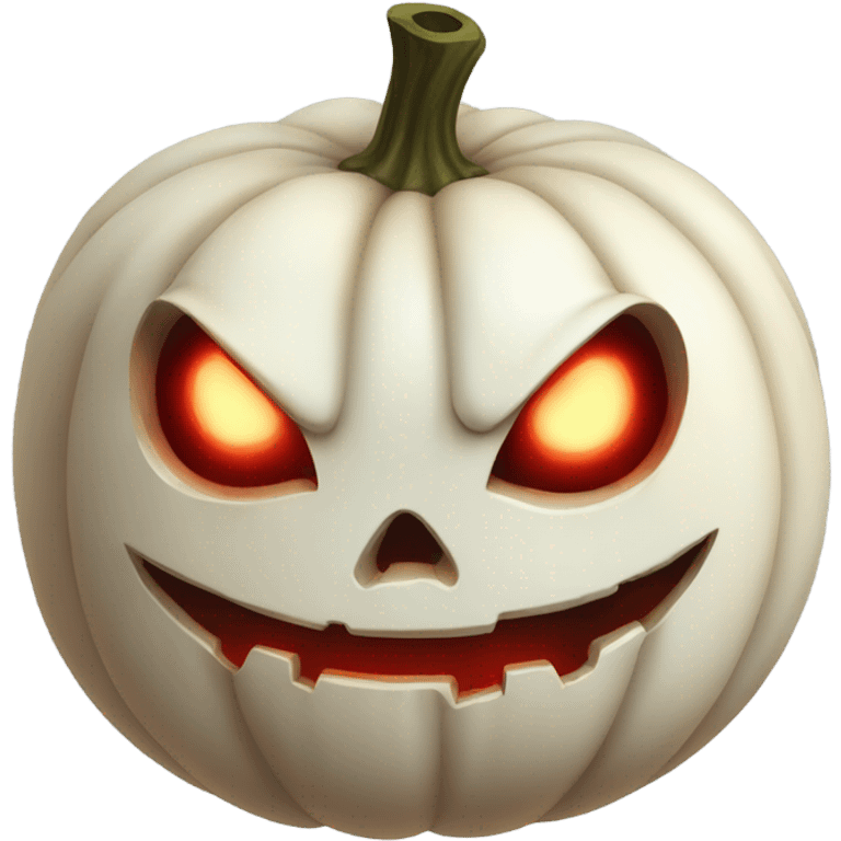 Halloween white pumpkin red glow evil emoji