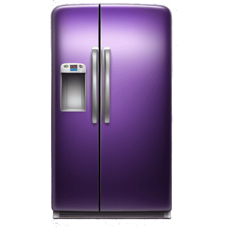 Realistic Metallic dark purple fridge isolated.  emoji