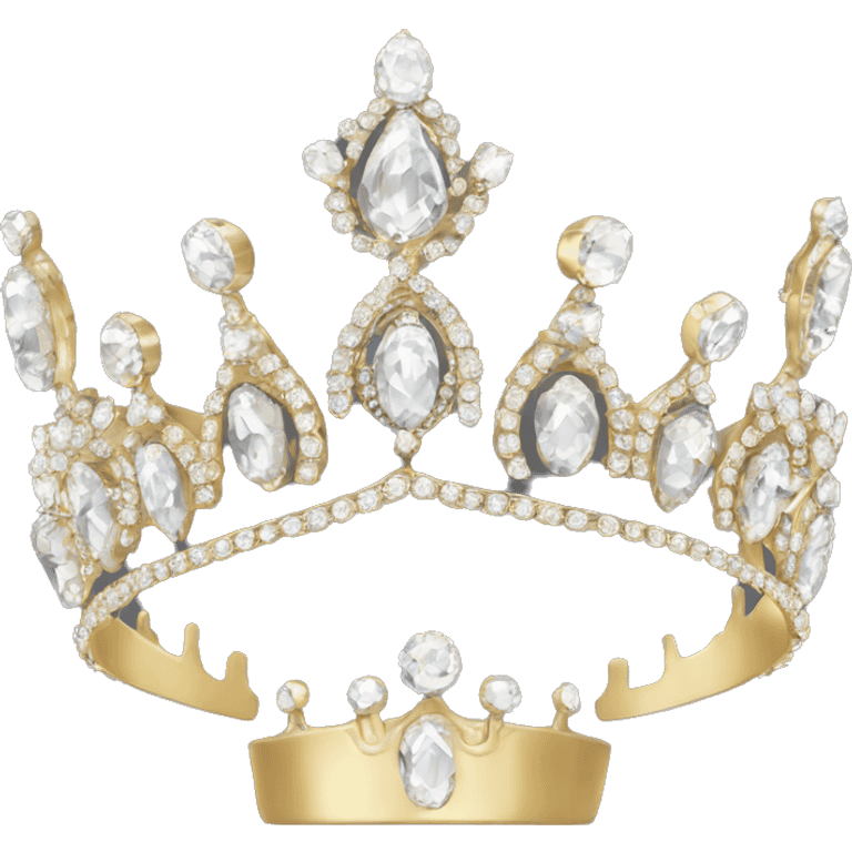 diamond crystal tiara gold dainty emoji