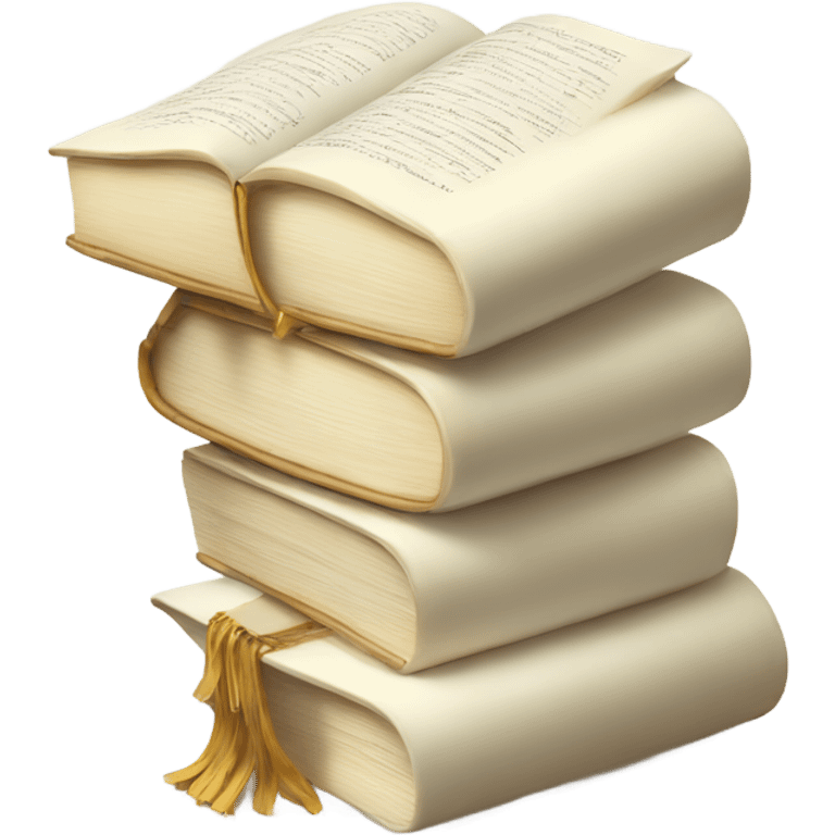 Ivory book stack white pages  emoji