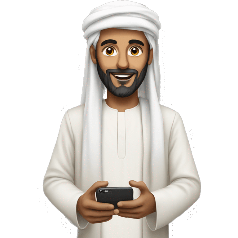 Sheikh with an iPhone emoji