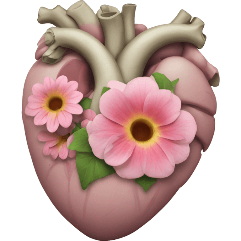 Anatomical hart with flowers emoji