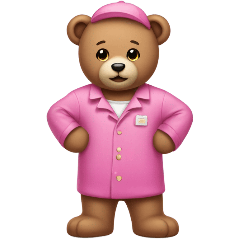 Teddy bear wearing pink outfit  emoji