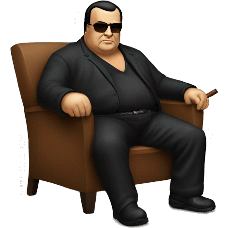 fat steven seagal with chair and cigar emoji