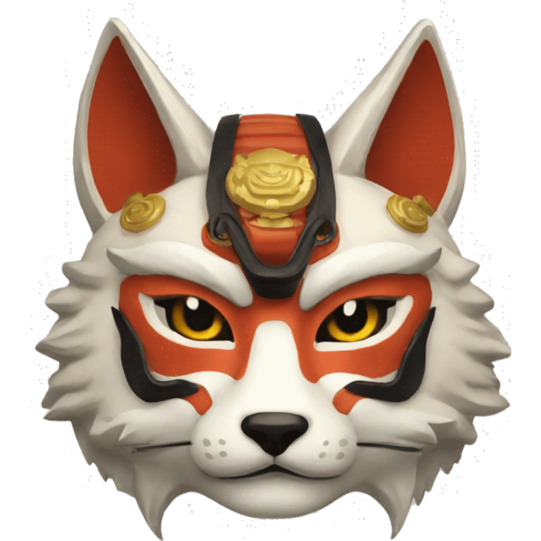 japanese kitsune traditional warrior mask emoji