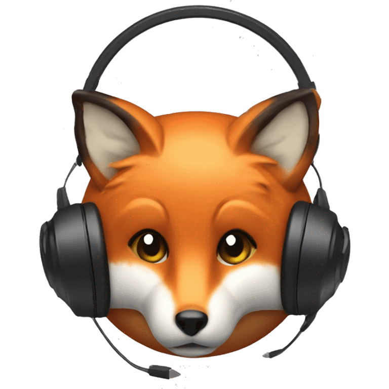 Fox sphere  with headphones emoji