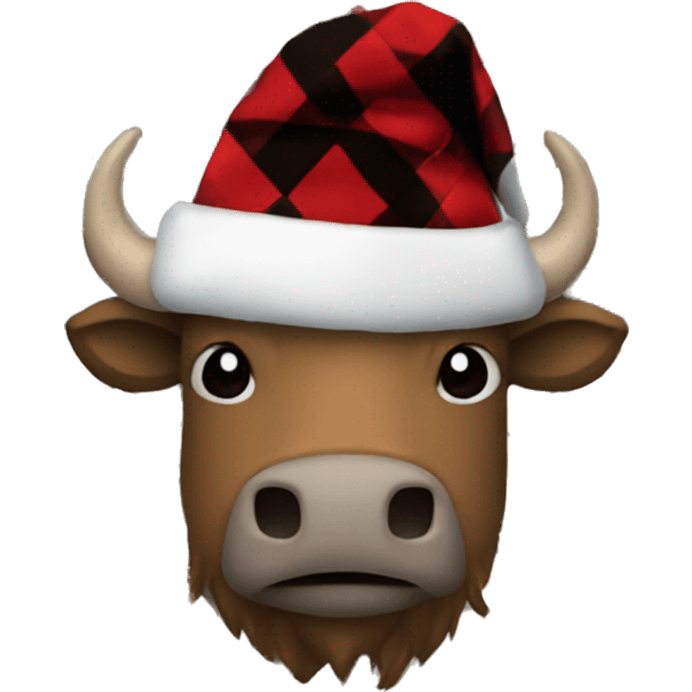 Santa hat buffalo plaid  emoji