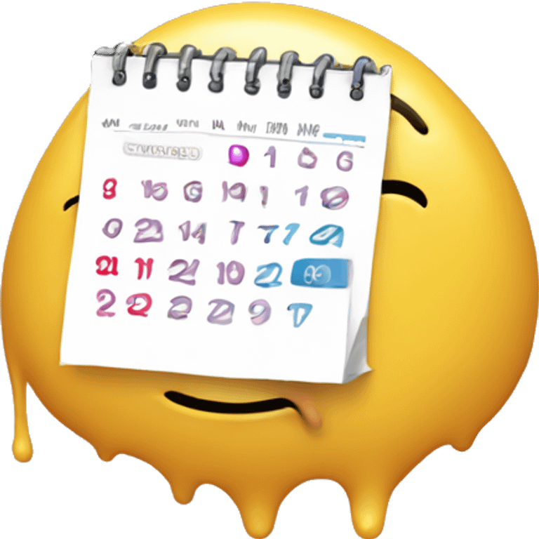 a blob looking at a calendar with nothing on it - to represent the term "not yet" emoji